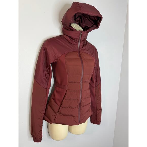 Lululemon Down for It All Jacket In Red Merlot Puffer Women's Sz 2 - Picture 2 of 14